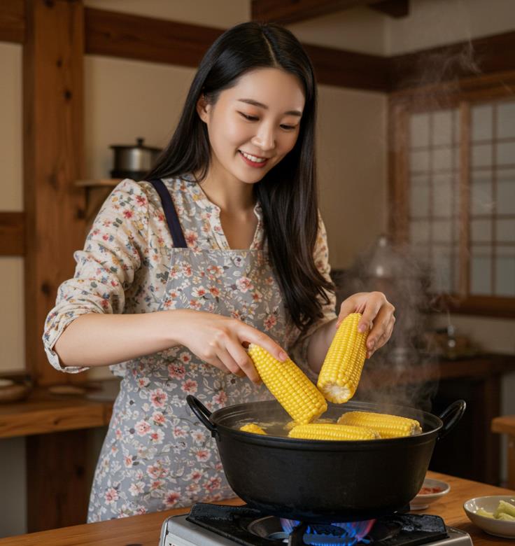 옥수수 삶을 때 나오는 하얀 거품 정체
