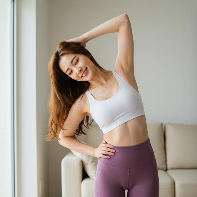 허리 스트레칭하는 여성