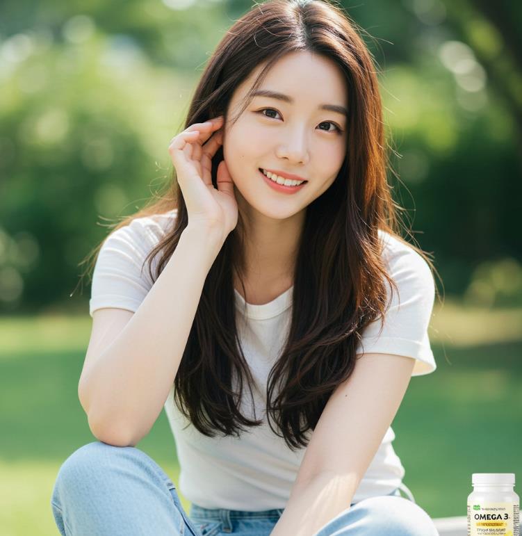 오메가3를 먹고 눈이 건강해진 귀여운 한국여성