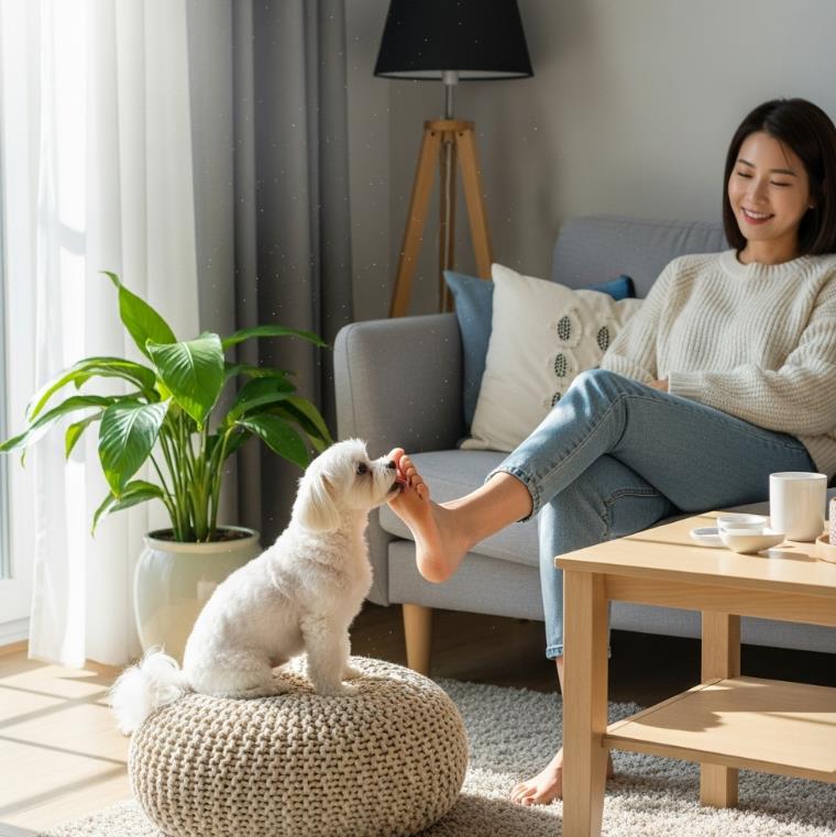 반려견이 자꾸 발을 핥는 이유