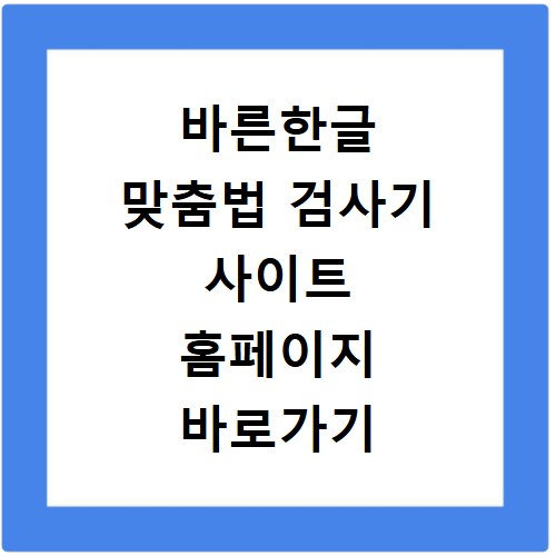 바른한글 맞춤법 검사기 사이트 홈페이지 바로가기