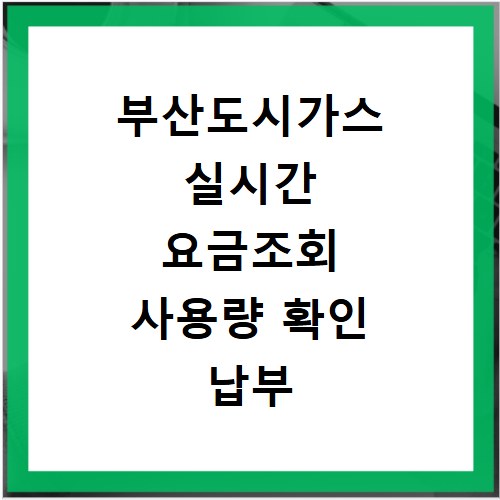 부산도시가스 실시간 요금조회 사용량 확인 납부 혜택 홈페이지 바로가기