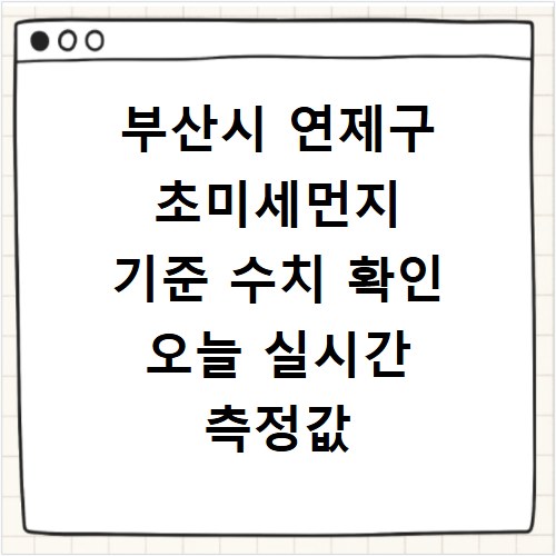 부산시 연제구 초미세먼지 기준 수치 확인 오늘 실시간 측정값 확인하기