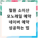 철원 소이산 모노레일 예약 네이버 예약 성공하는 법