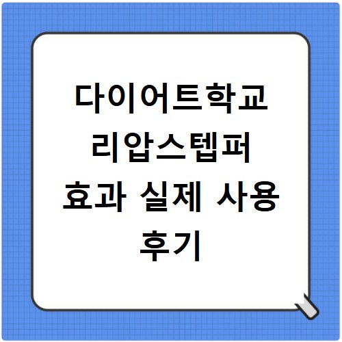 다이어트학교 리압스텝퍼 효과 실제 사용 후기