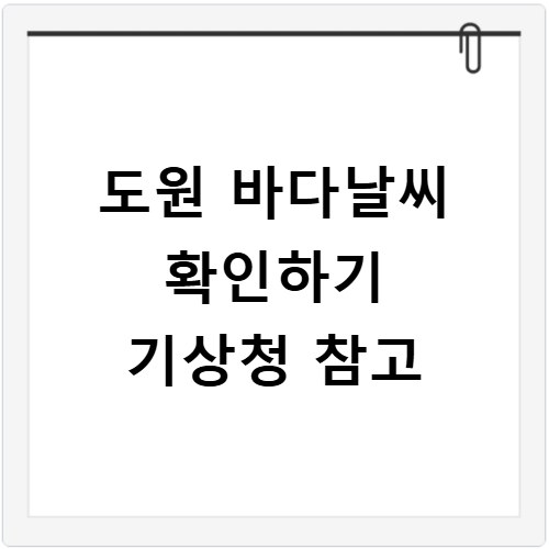 도원 바다날씨 확인하기 기상청 참고
