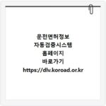 운전면허정보 자동검증시스템 홈페이지 바로가기 https://dlv.koroad.or.kr