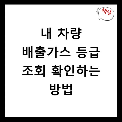 내 차량 배출가스 등급 조회 확인하는 방법