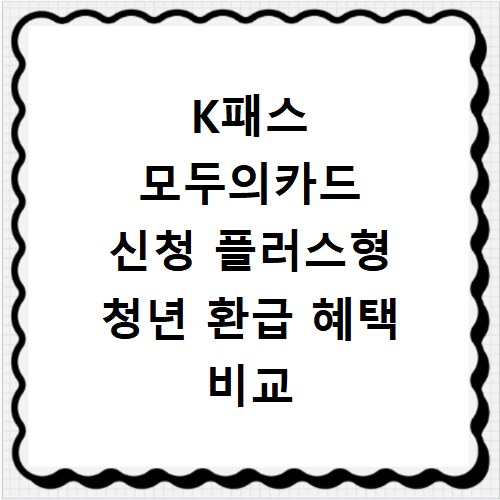 K패스 모두의카드 신청 플러스형 청년 환급 혜택 비교 발급