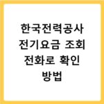 한국전력공사 전기요금 조회 전화로 확인 방법