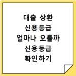 대출 상환 신용등급 얼마나 오를까 신용등급 확인하기