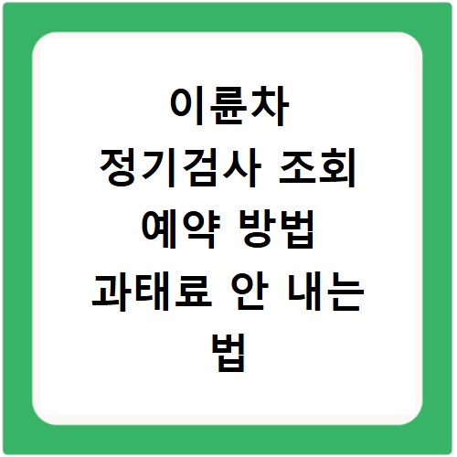 이륜차 정기검사 조회 예약 방법 과태료 안 내는 법