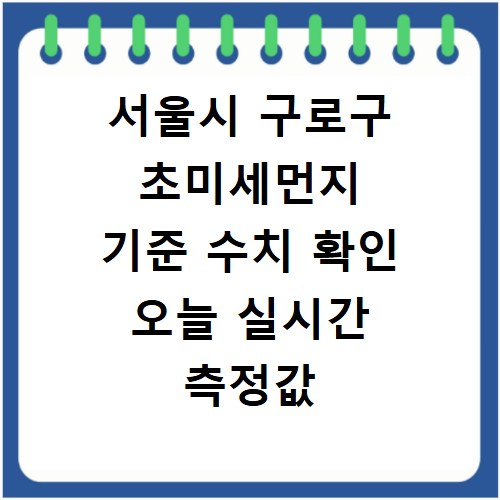 서울시 구로구 초미세먼지 기준 수치 확인 오늘 실시간 측정값 확인하기