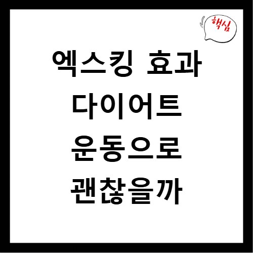 엑스킹 효과 다이어트 운동으로 괜찮을까