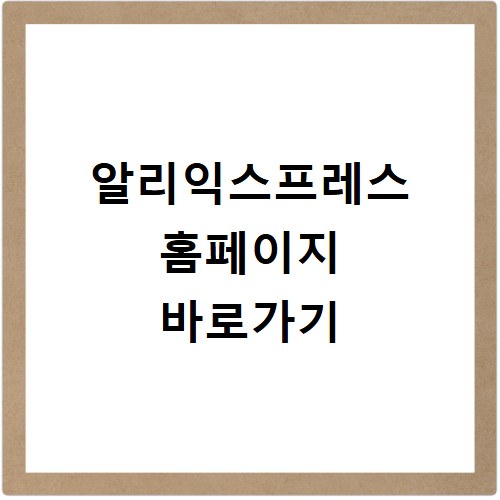 알리익스프레스 홈페이지 바로가기