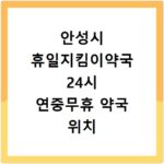 안성시 휴일지킴이약국 24시 연중무휴 약국 위치
