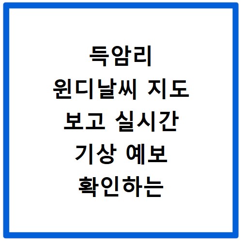 득암리 윈디날씨 지도 보고 실시간 기상 예보 확인하는 방법