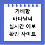 가배항 바다날씨 실시간 예보 확인 사이트