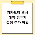카카오티 택시 예약 경유지 설정 추가 방법