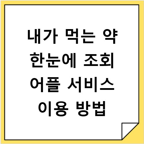 내가 먹는 약 한눈에 조회 어플 서비스 이용 방법