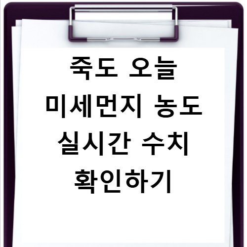 죽도 오늘 미세먼지 농도 실시간 수치 확인하기