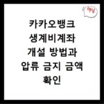 카카오뱅크 생계비계좌 개설 방법과 압류 금지 금액 확인
