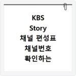 KBS Story 채널 편성표 채널번호 확인하는 방법