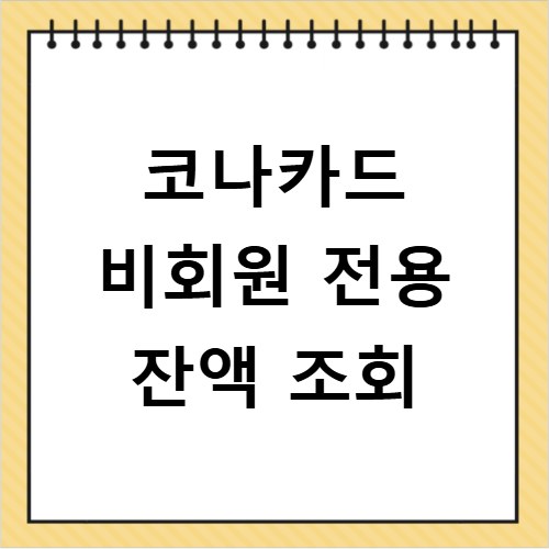 코나카드 비회원 전용 잔액 조회