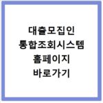 대출모집인 통합조회시스템 홈페이지 바로가기
