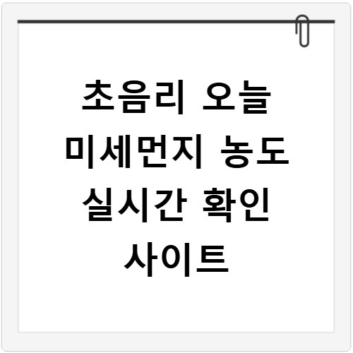 초음리 오늘 미세먼지 농도 실시간 확인 사이트