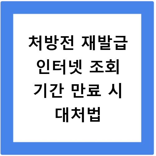 처방전 재발급 인터넷 조회 기간 만료 시 대처법