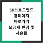 SK브로드밴드 홈페이지 바로가기 요금제 변경 및 사은품 혜택