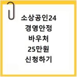 소상공인24 경영안정 바우처 25만원 신청하기 신청결과 잔액조회