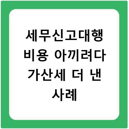세무신고대행 비용 아끼려다 가산세 더 낸 사례