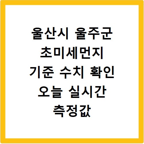 울산시 울주군 초미세먼지 기준 수치 확인 오늘 실시간 측정값 확인하기