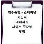 영주종합버스터미널 시간표 예매하기 사이트 주차장 맛집 카페