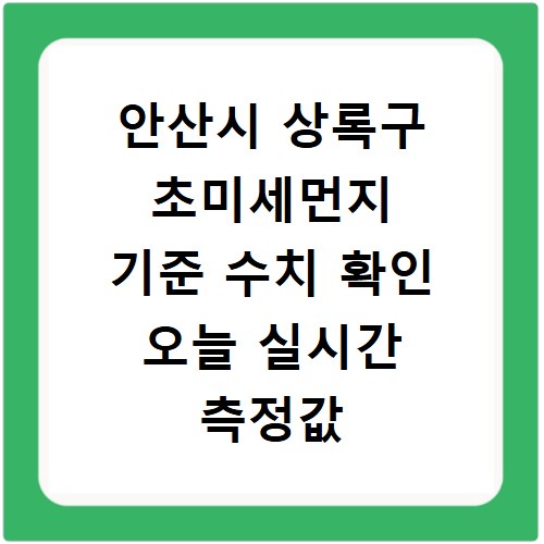 안산시 상록구 초미세먼지 기준 수치 확인 오늘 실시간 측정값 확인하기