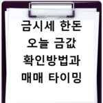 금시세 한돈 오늘 금값 확인방법과 매매 타이밍
