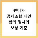 렌터카 공제조합 대인 합의 절차와 보상 기준