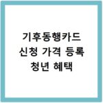 기후동행카드 신청 가격 등록 청년 혜택