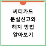씨티카드 분실신고와 해지 방법 알아보기