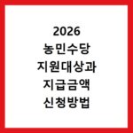 2026 농민수당 지원대상과 지급금액 신청방법 확인