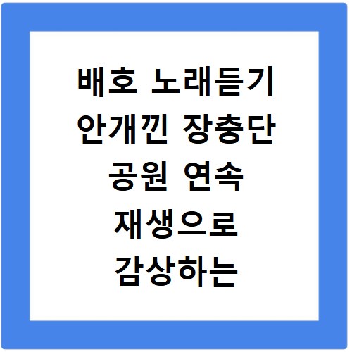 배호 노래듣기 안개낀 장충단 공원 연속 재생으로 감상하는 방법