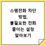 스팸전화 차단 방법, 불필요한 전화 줄이는 설정 알아보기