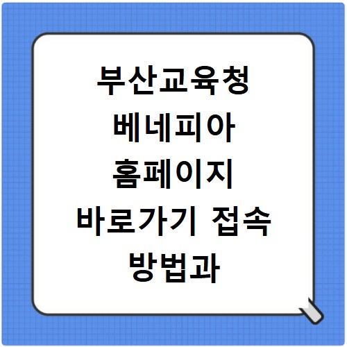 부산교육청 베네피아 홈페이지 바로가기 접속 방법과 이용 팁 정리