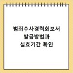범죄수사경력회보서 발급방법과 실효기간 확인