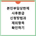 본인부담상한제 사후환급 신청방법과 제외항목 확인하기