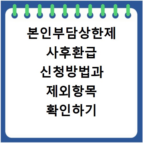 본인부담상한제 사후환급 신청방법과 제외항목 확인하기