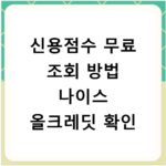 신용점수 무료 조회 방법 나이스 올크레딧 확인