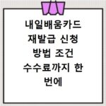 내일배움카드 재발급 신청 방법 조건 수수료까지 한 번에 해결하기